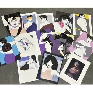 Patrick Nagel, Print, Lot, 12x9", 1980s, Women, Art, Frameable, ~ 251222-WH 862